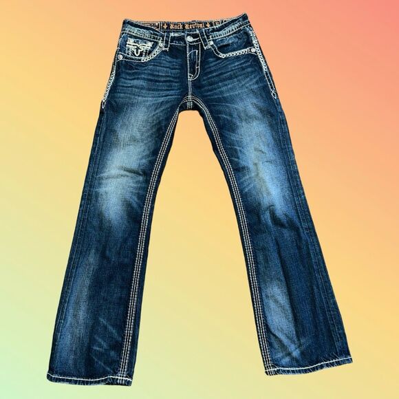 Men’s Rock Revival Byron Boot Jeans Size 34 x 34 - Picture 1 of 7
